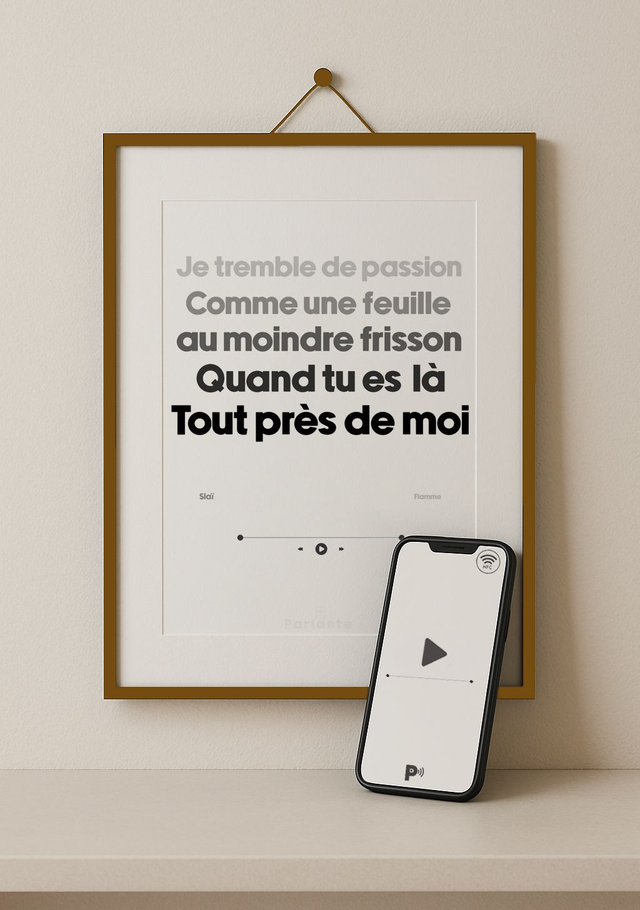Affiche connectée musique Slai | Flamme (audio inclus)
