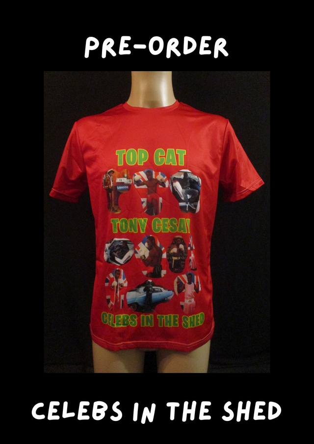 Tony Cesay ABA Champion Boxer Picture T-Shirt (Green &amp; Yellow Logo) ADULT 100% Polyester Crew Neck RED (PRE-ORDER SIZE) Top BUY NOW