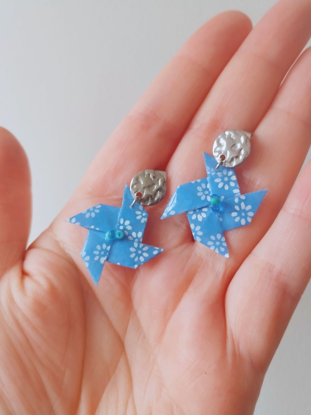 Boucles d’oreilles « Moulins en Papier Japonais »