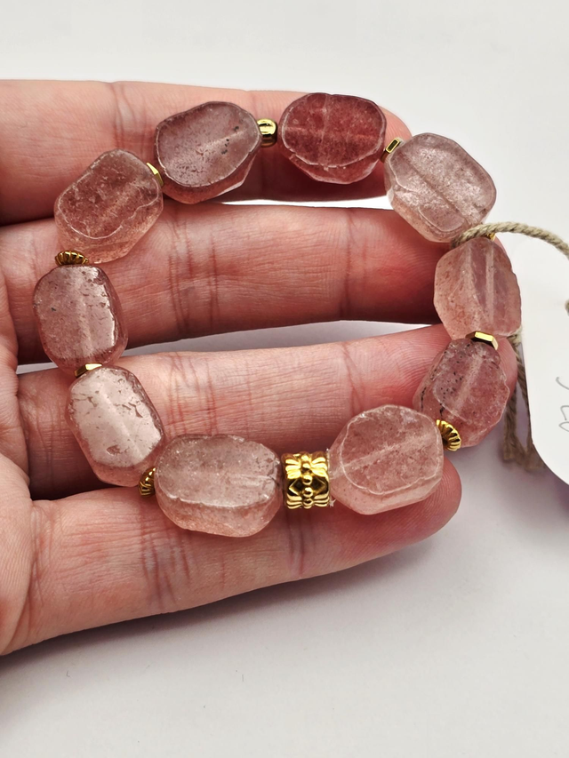 Bracelet Quartz fraise rectangle