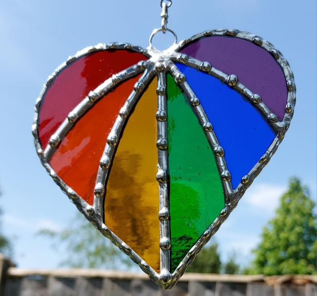 Studded Rainbow Heart