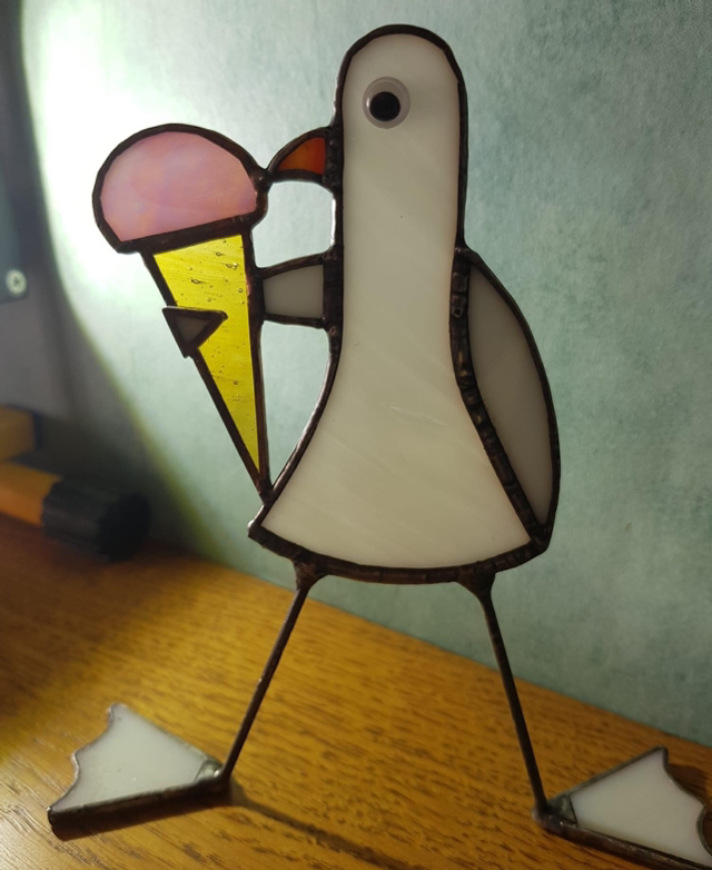 Seagull with ice cream cone