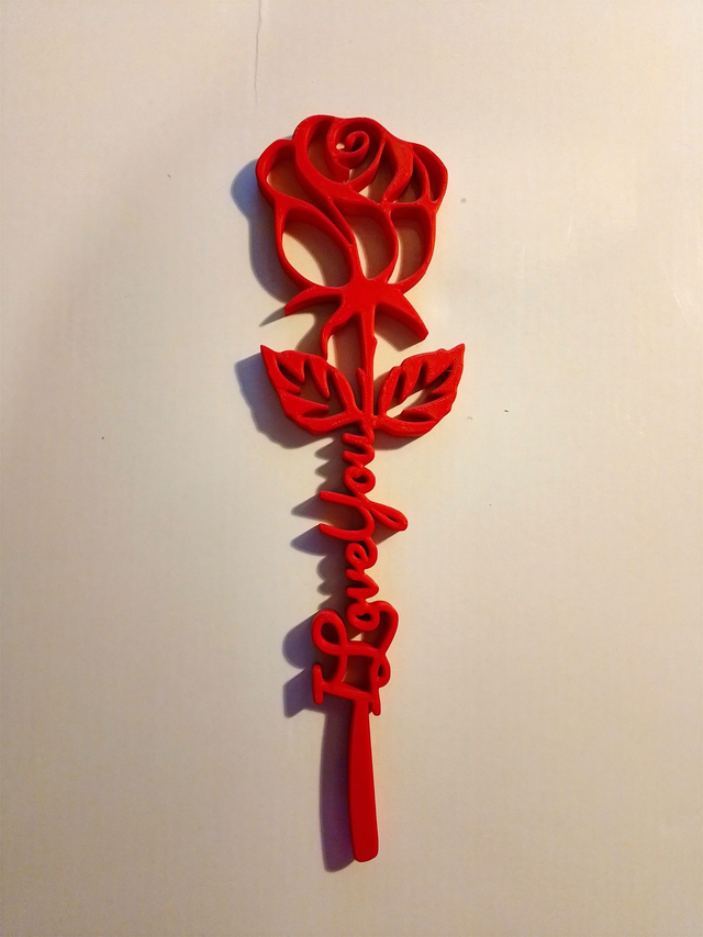 3D Printed Rose - I Love You, Marry Me, XOXO &amp; Heart Designs - Valentine's Gift Birthday Gift Anniversary Gift