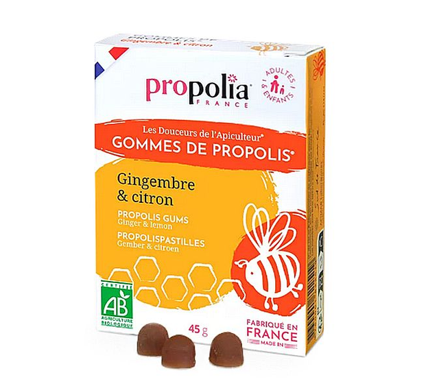 3x Gommes de Propolis Gingembre &amp; Citron Bio