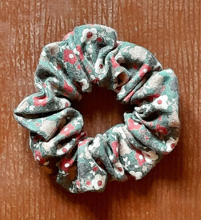 Chouchou S fleurs marrons/bordeaux