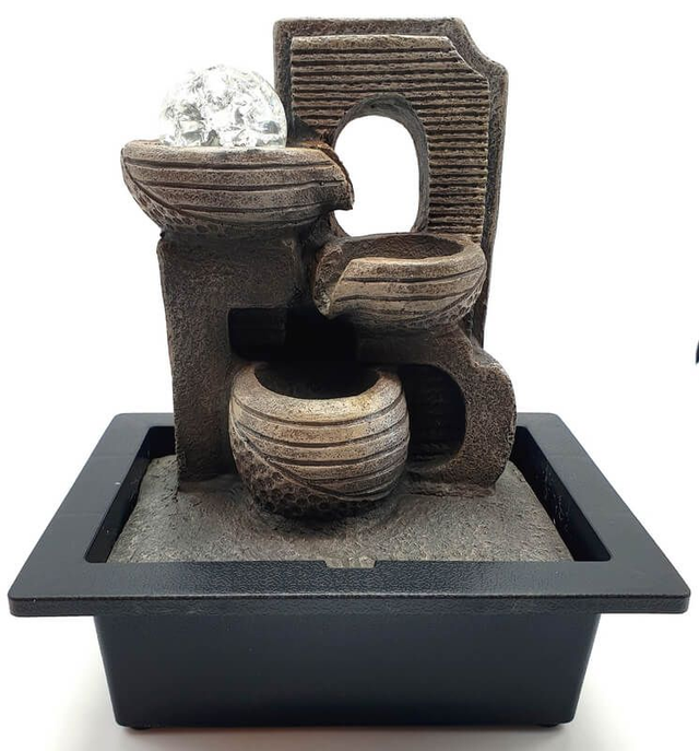 Fontaine Résine Arche &amp; Pots 29cm