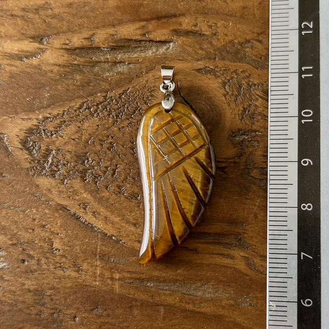 Pendentif en Œil de Tigre et bélière argent 