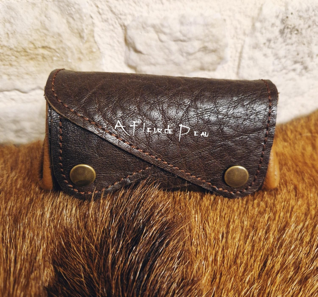Porte monnaie accordéon en cuir