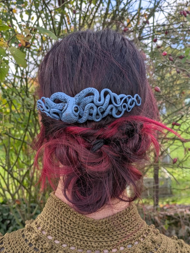 Peigne à cheveux Octopus bleu pastel