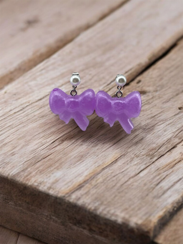 Boucles d'oreilles nœuds résine époxy