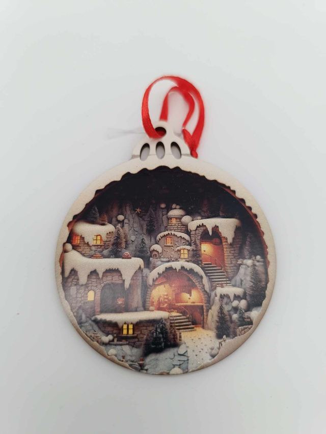 Suspension en bois sublimé pour sapin