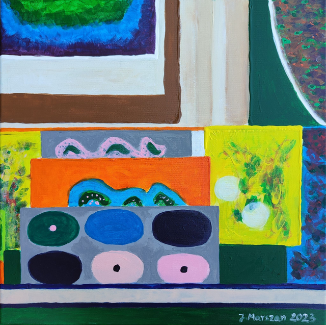 Kompozycja, 40x40 akryl płótno 2023