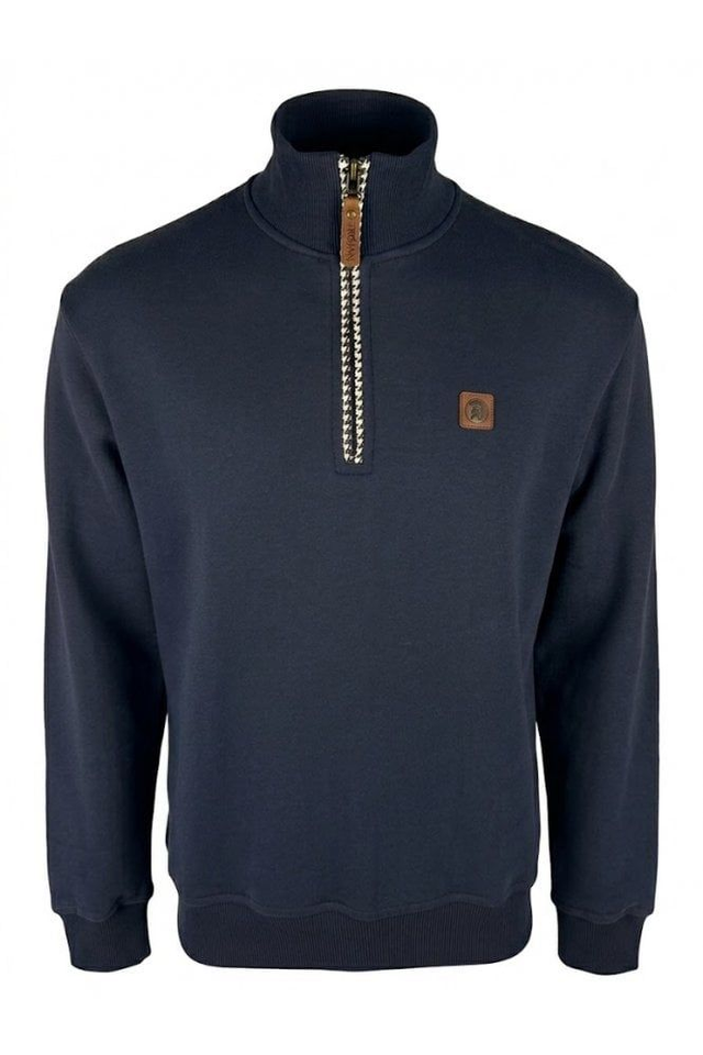 Trojan TR9108 Quarter Zip Trim Sweat - Navy