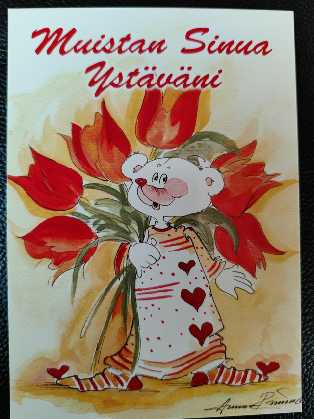 Postikortti Muistan Sinua ystäväni