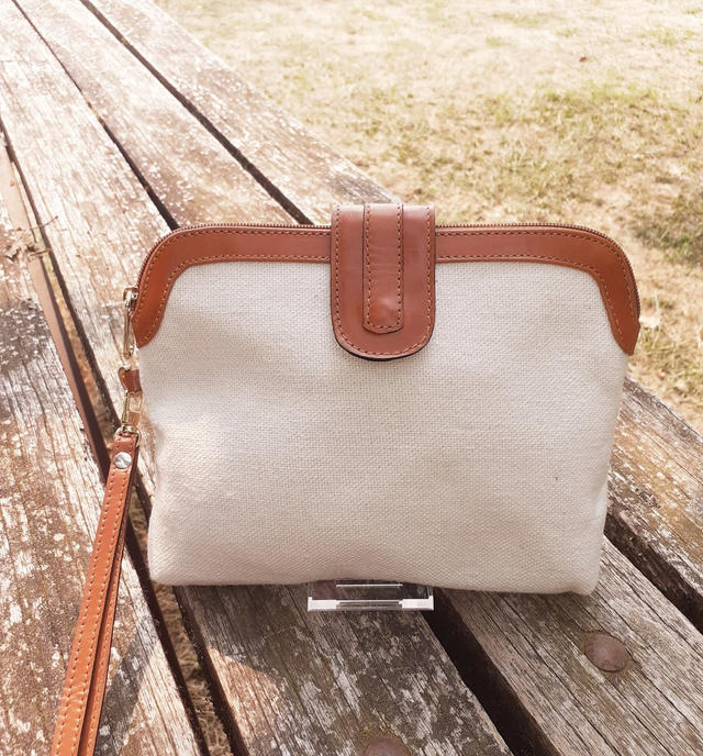 Pochette à main cuir CAMEL