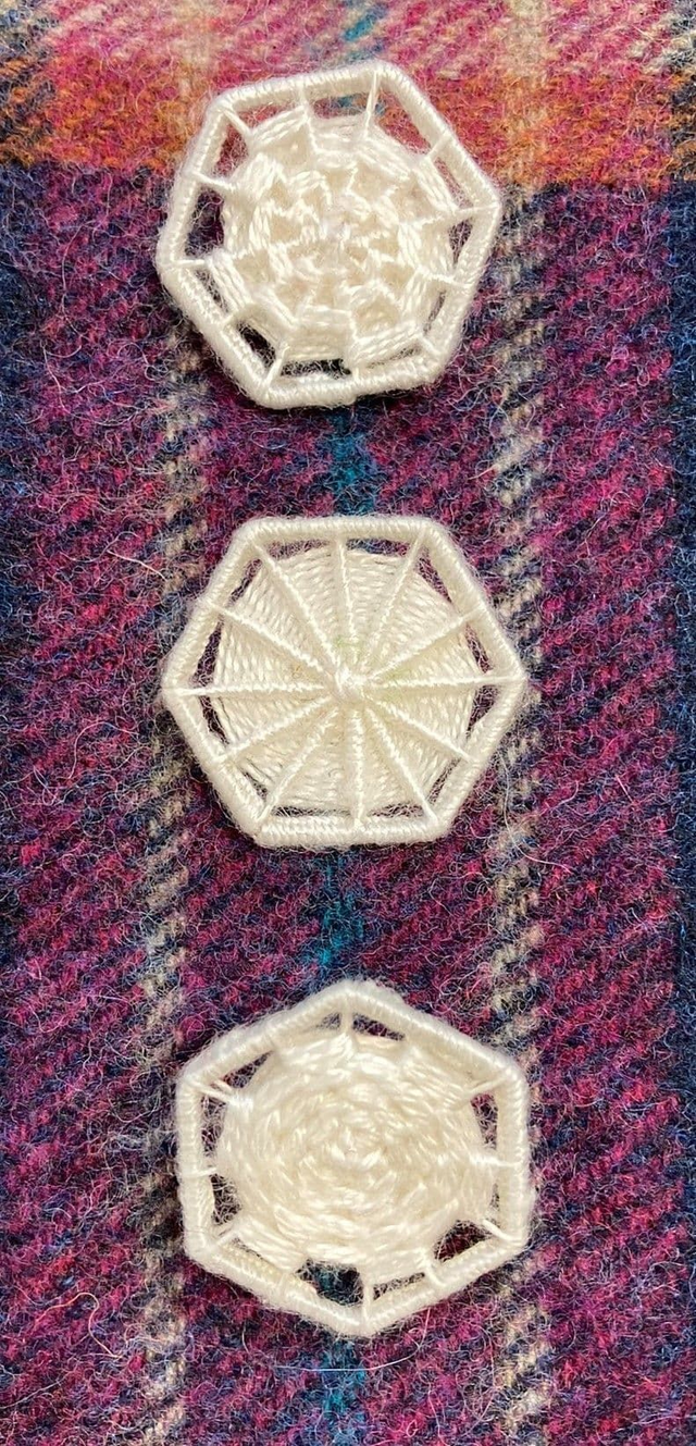 Hexagon Dorset Button Kit - Multiple Style Dorset Button pack, snow