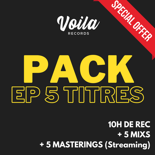 Pack EP 5 titres (rec10h/mix/master)