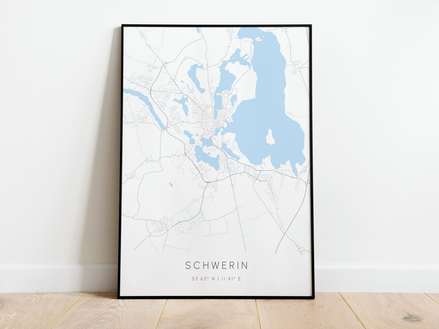 Schwerin Stadtkarte | Druck | Poster