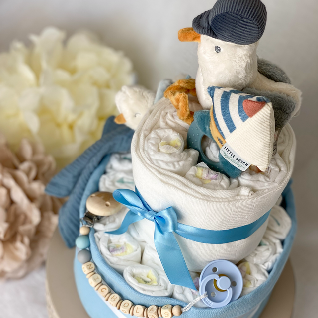 Windeltorte „Möwe“ – sanfte Meeresbrise für kleine Wunder