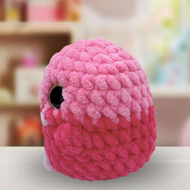 Crochet Chenille Bird Friend, Pink Flamingo, Ukca tested