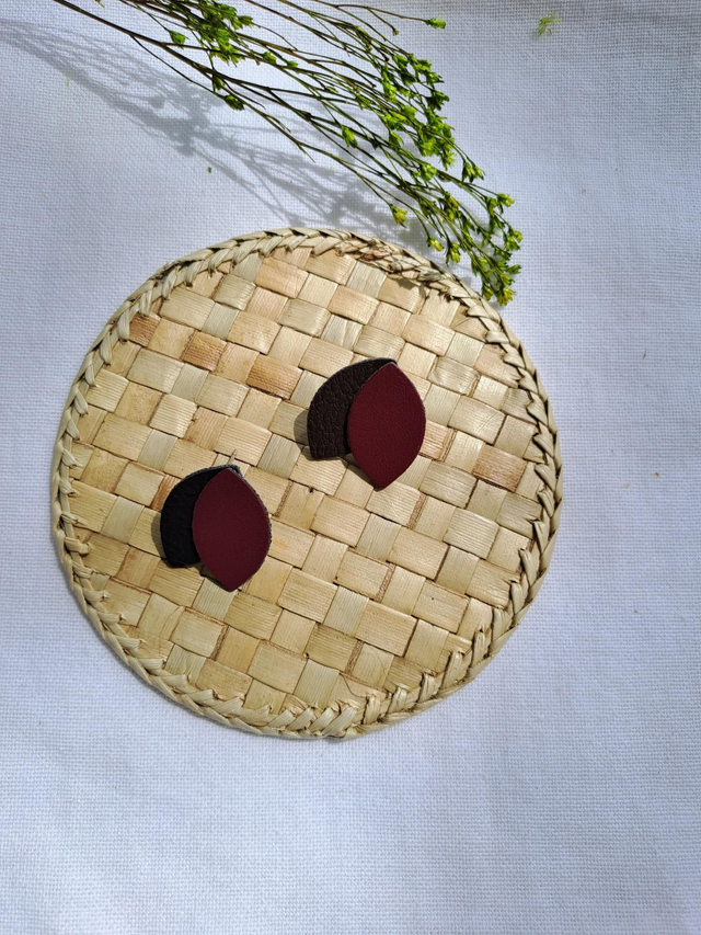 Boucles d'oreilles en matière végétale de pommes 