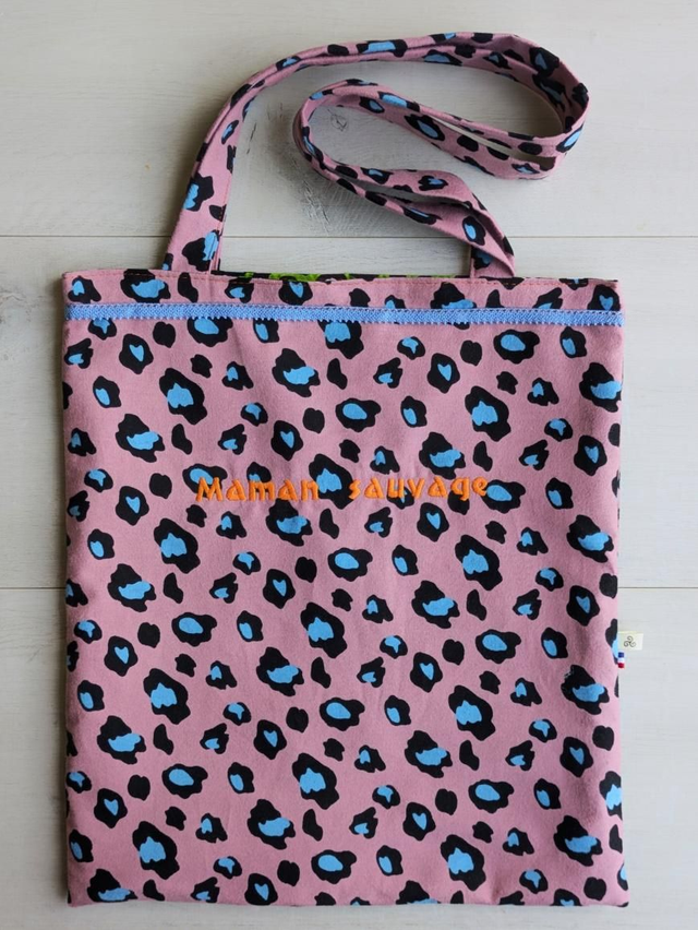 Tote bag " Maman sauvage" réversible