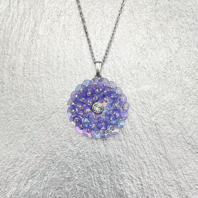 Pendentif ZINNIA - LAVANDE Ø25mm