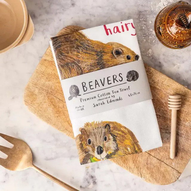Beavers tea towel