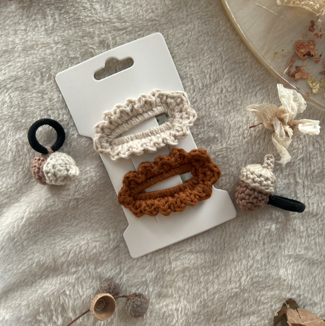 La paire barrettes chêne 