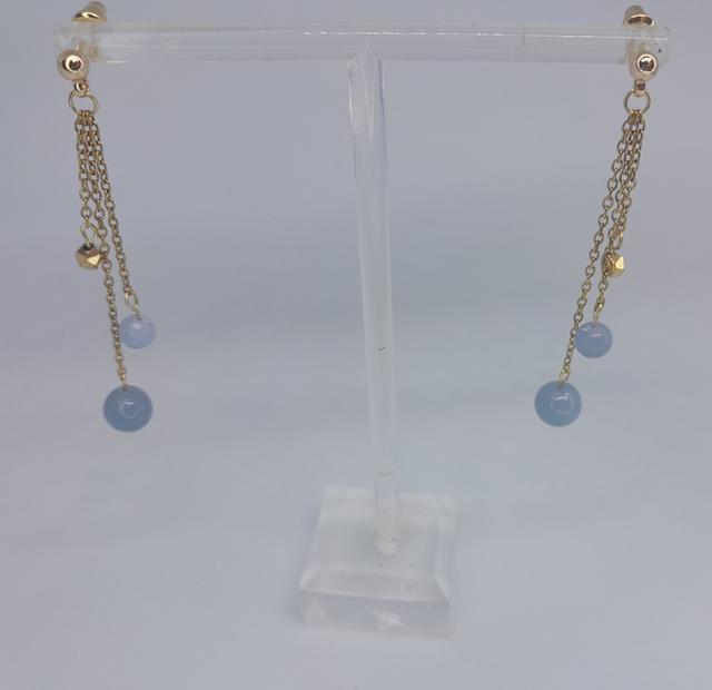 Boucles d&#039;oreilles trio angélite 