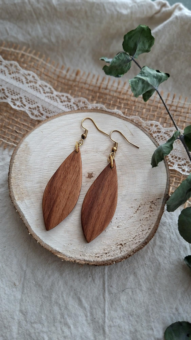 Holzohrringe wie ein hauch Natur 