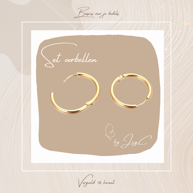 Oorbel set 18K verguld 