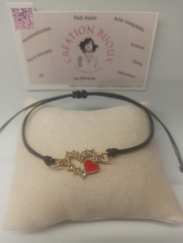 Bracelet réglable coeur 