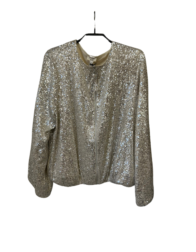 In Other Words Jacket in Silver / Sequins