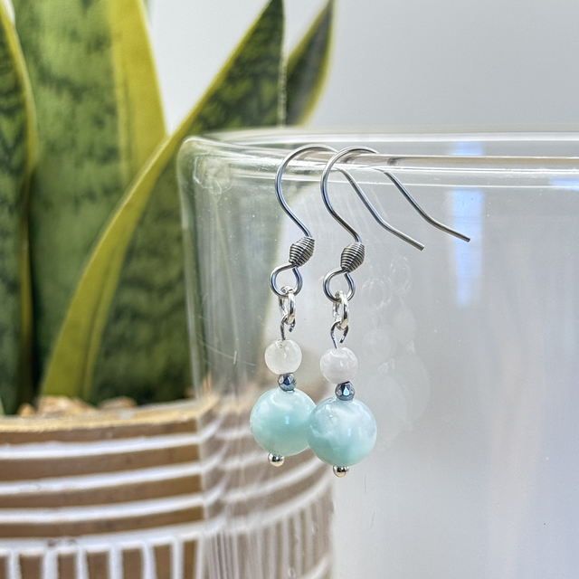 Boucles Garnierie &amp; Jade blanc 