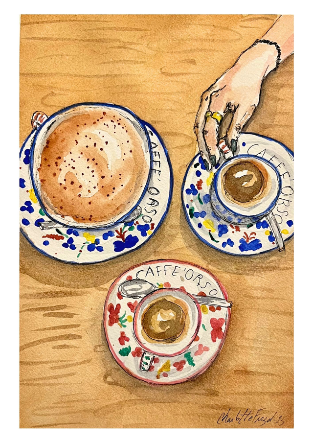 Chez Caffè Orso - Aquarelle originale 