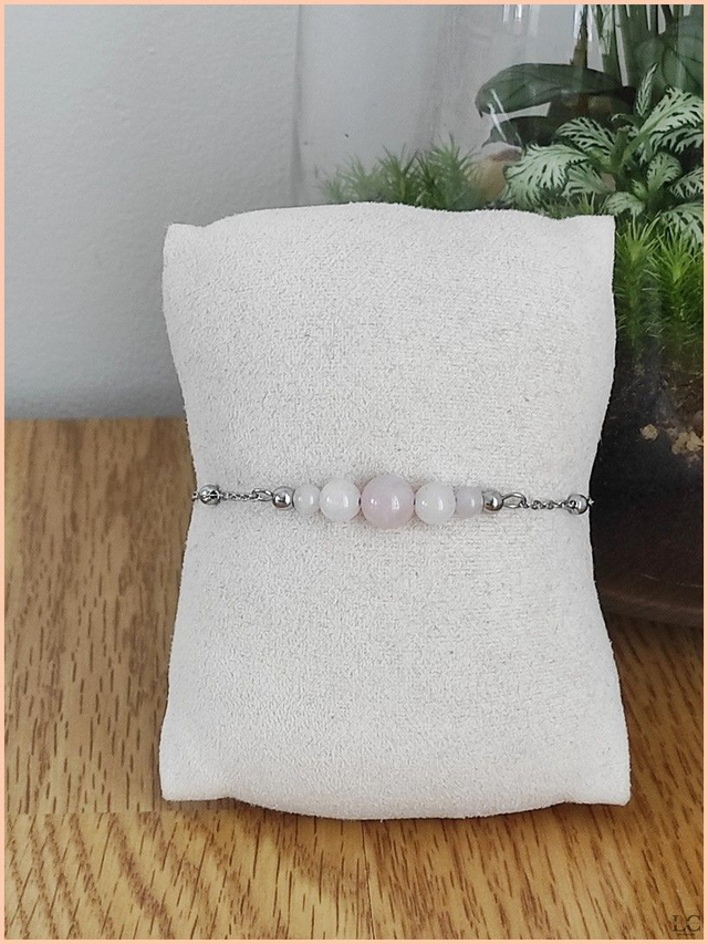 Bracelet chaîne - Quartz rose