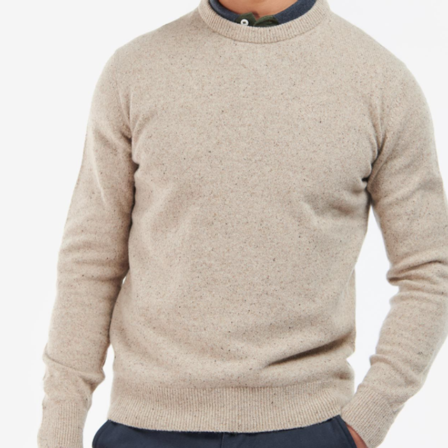 Barbour Essential Tisbury Crew-Neck Sweatshirt Stone