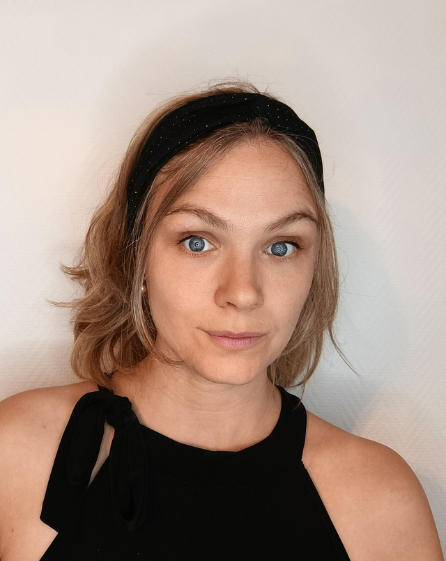 Bandeau à paillettes - noir pois argentés