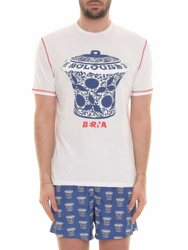5140104247a - BERNA T shirt  uomo  mezza manica stampa fabbri