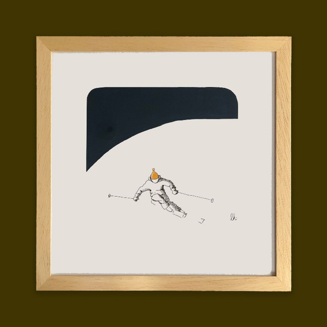 dessin encadré "bonnet jaune"