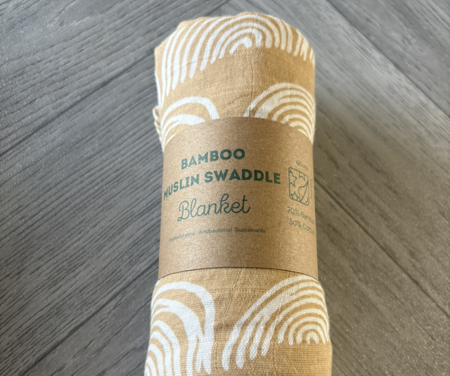 Golden Rainbows Bamboo Muslin Swaddle Blanket