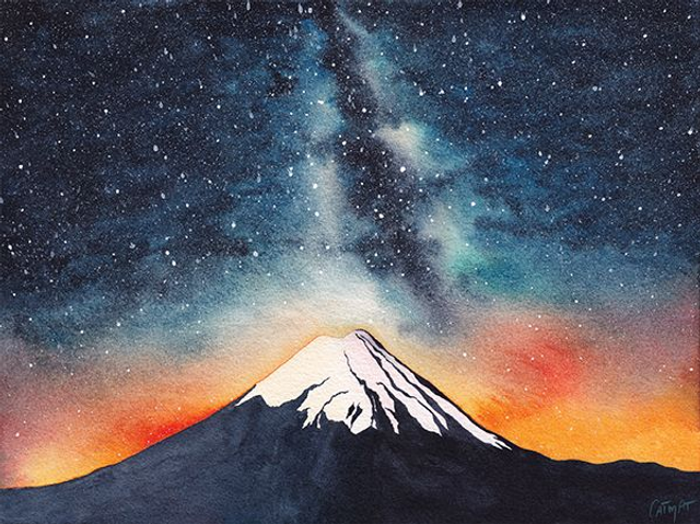 Nuit sur le Mont Fuji