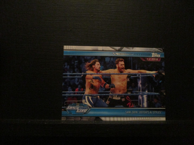 Sami Zayn Defeats AJ Styles - Champions Original Trading Card #82