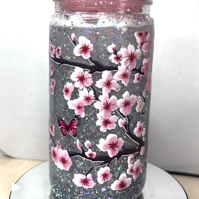 Gobelet boule à paillettes SAKURA 