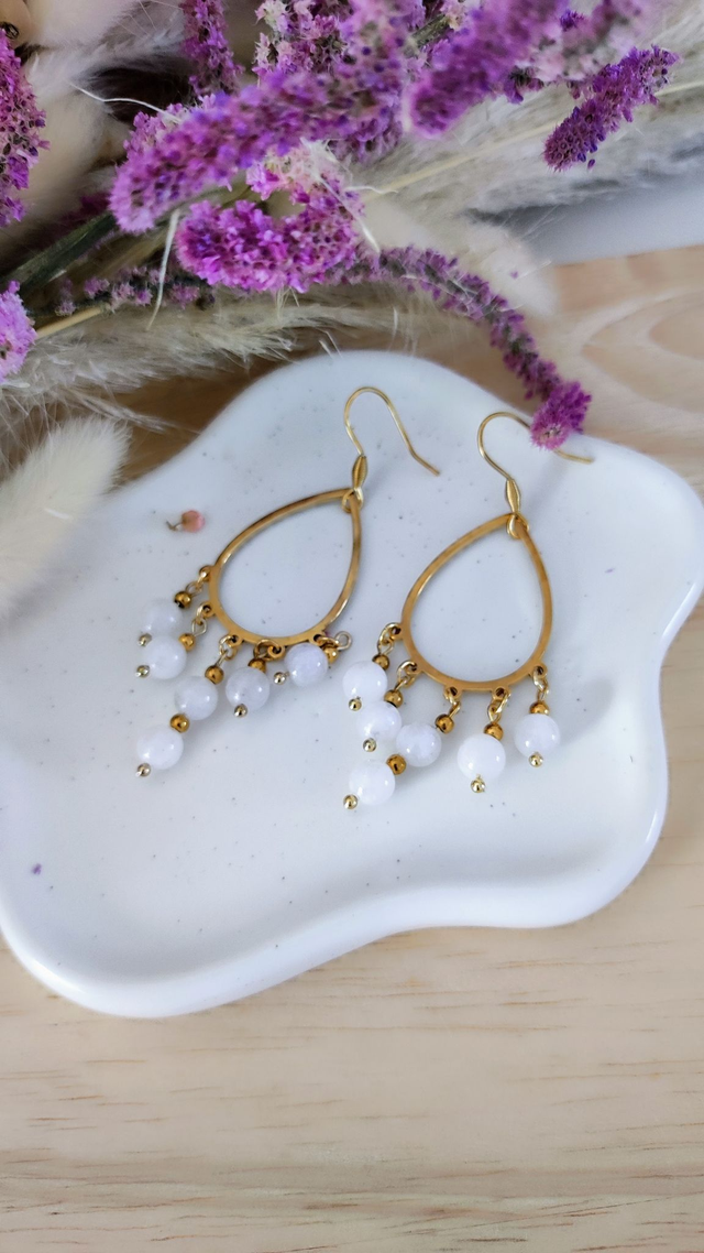 Boucles d'oreilles "Bohème" Pierre de lune