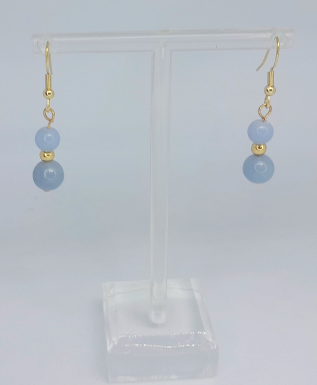 Boucles d&#039;oreilles duo en angélite