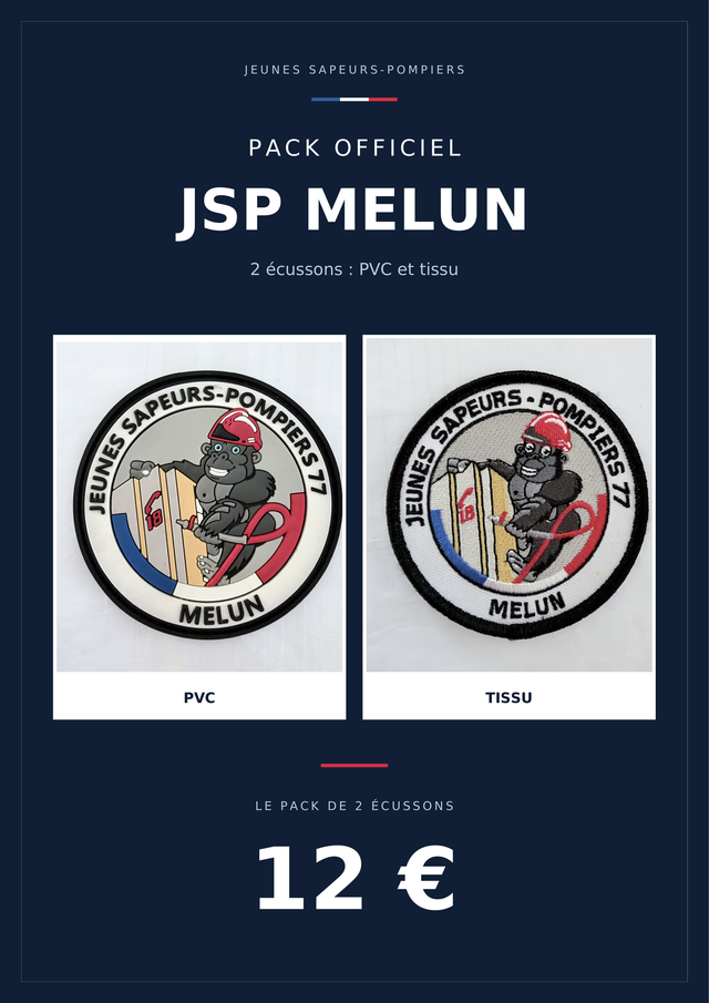 Pack officiel un écusson PVC et un en tissus