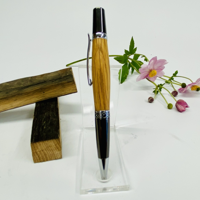 Whiskey Barrel Twist Pen (Chrome and Gunmetal)