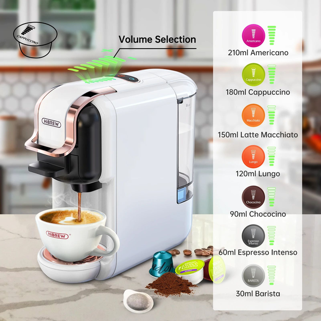 Machine à café à capsules multiples, chaud/froid